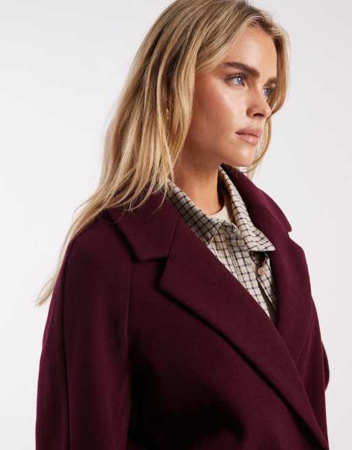 ASOS DESIGN Petite - Cappotto bordeaux, 4 di 4