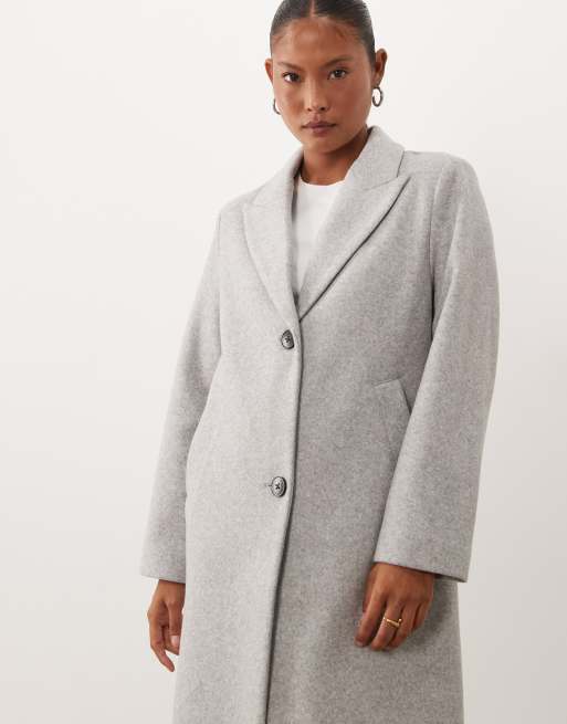 ASOS DESIGN Petite cappotto monopetto in grigio chiaro, 4 di 4