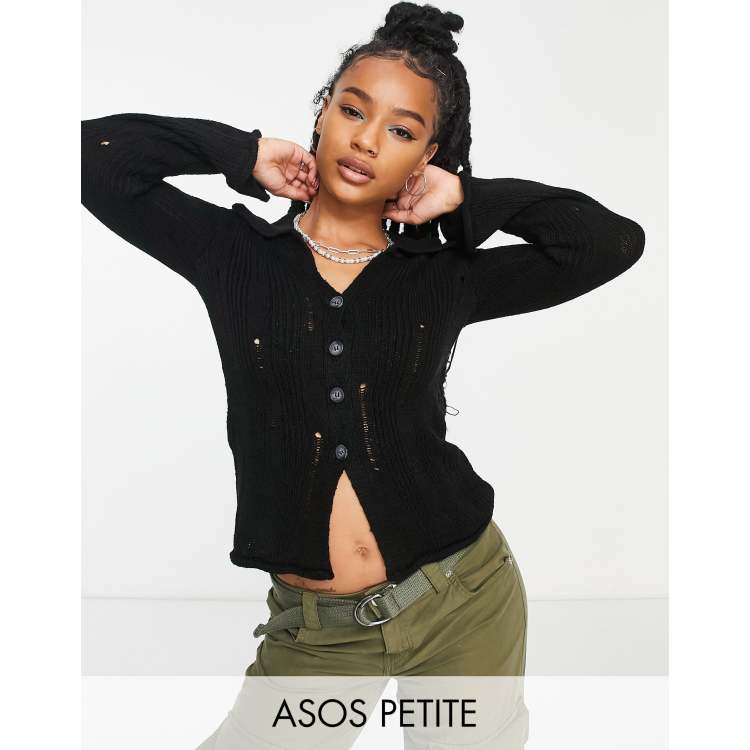 Asos long black cardigan sale