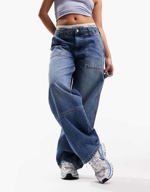 Petite Light Blue Wash Denim Cargo Jean = Co-Ords