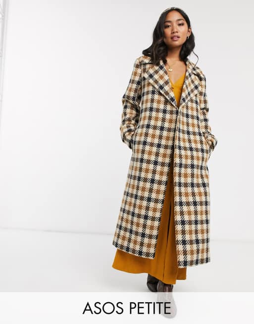 Checked coat petite sale