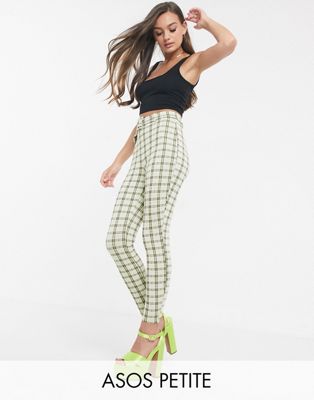 petite checked trousers