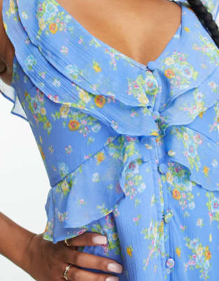 Blue Chiffon Tea Dress