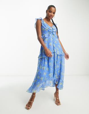 Blue Chiffon Tea Dress