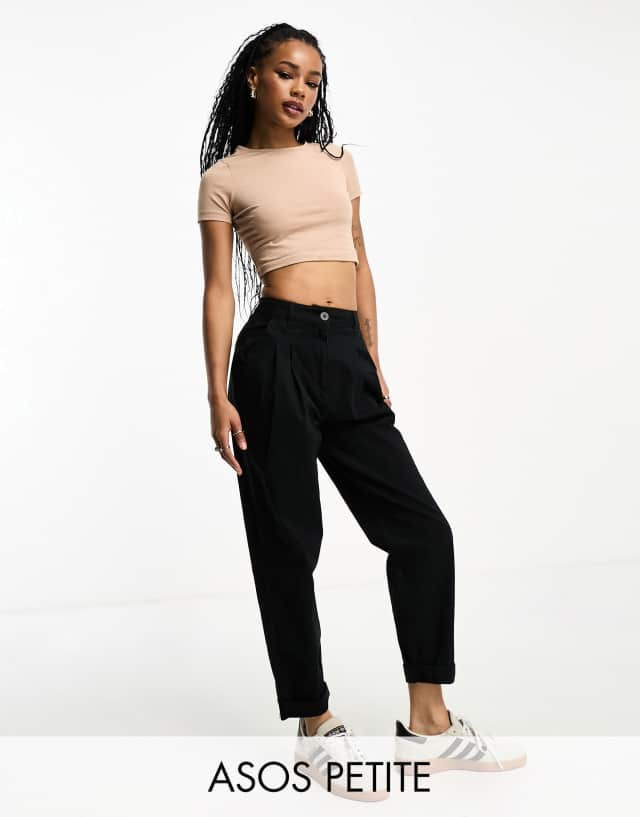 ASOS DESIGN Petite chino pants in black