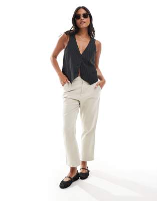 ASOS Petite ASOS DESIGN Petite chino trouser in stone-Neutral