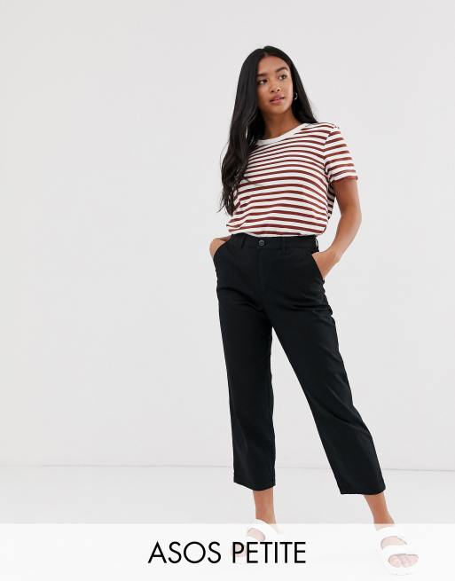 ASOS DESIGN Petite chino trousers in black | ASOS