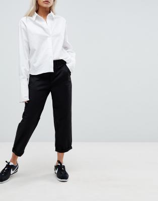 asos petite black trousers
