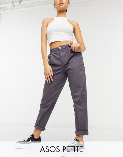 ASOS DESIGN Petite chino trousers in charcoal