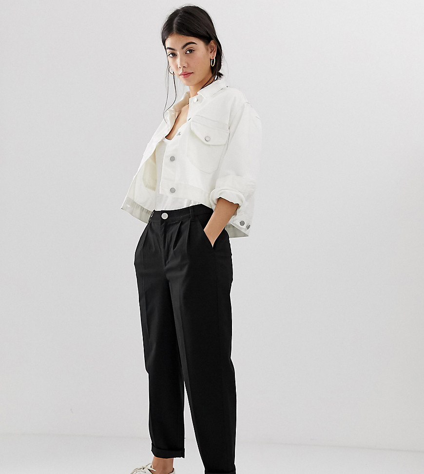 ASOS DESIGN Petite chino trousers-Black