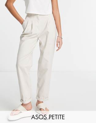 ASOS DESIGN Petite - Chinohose in Farbe Stone-Neutral