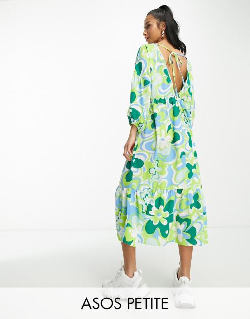 Asos green outlet floral midi dress