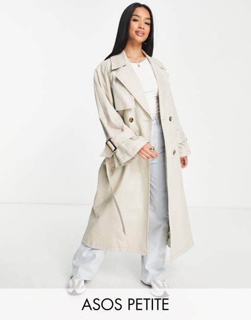 ASOS DESIGN Petite chuckon trench coat in natural ASOS