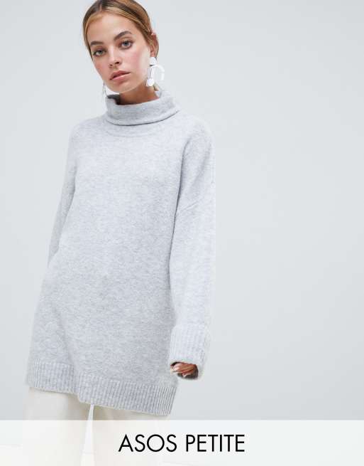 ASOS DESIGN Petite chunky sweater in oversize with high neck