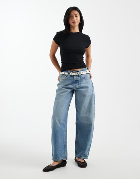 ASOS DESIGN Petite - Circular Design Collection - Jeans slim bombati lavaggio medio chiaro - view 1