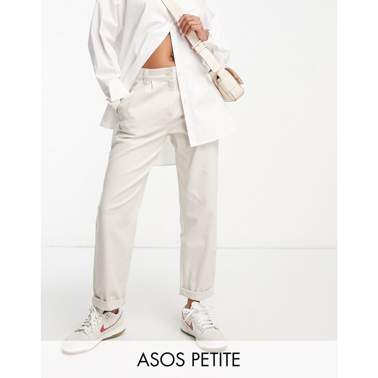 ASOS DESIGN Petite classic chino pants in stone