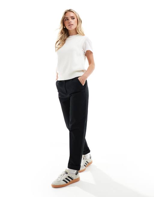 Asos petite black store trousers