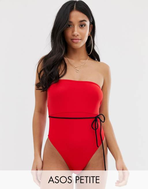 Basic Red Bandeau Bodysuit