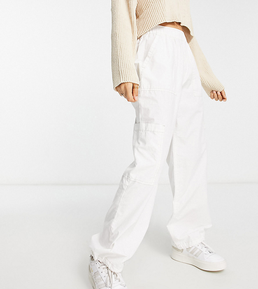 Asos Petite Asos Design Petite Clean Pull On Cargo Pants In White-no Color