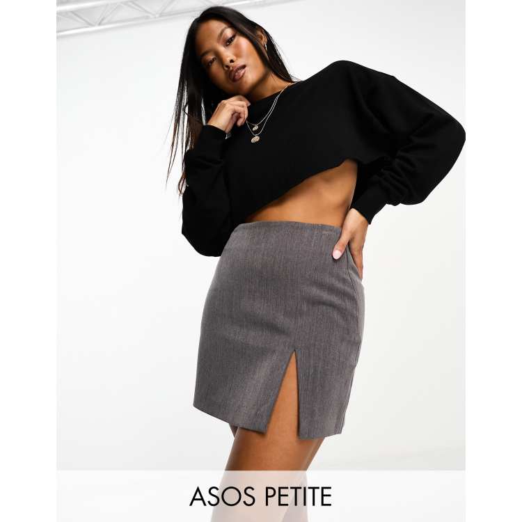 Grey split skirt best sale