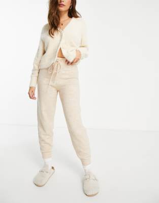 oatmeal cream teddy joggers