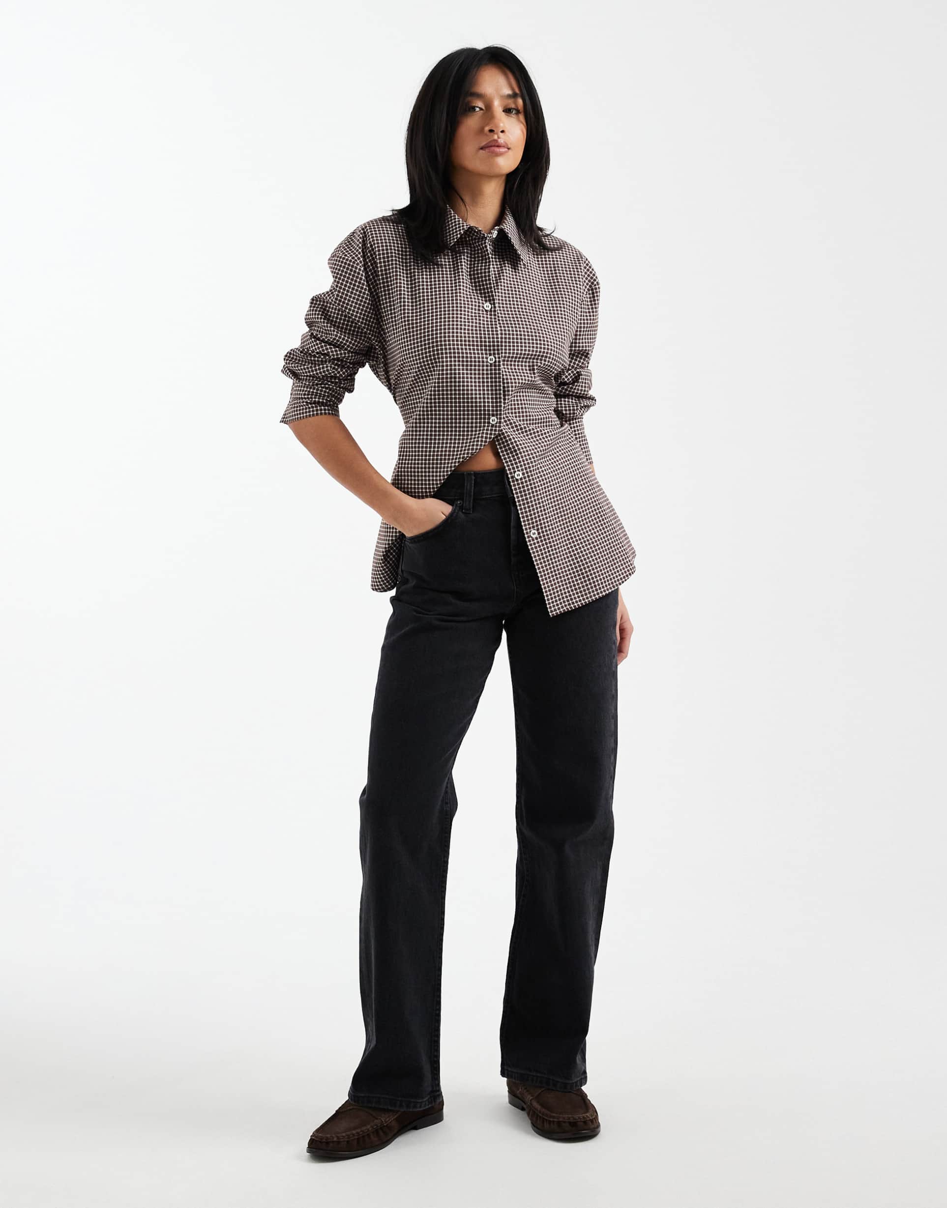 asos design petite comfort stretch straight leg jeans in black