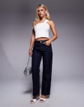 [ASOS Petite] ASOS DESIGN Petite comfort stretch straight leg jeans in rinse-Blue 16 Rinse