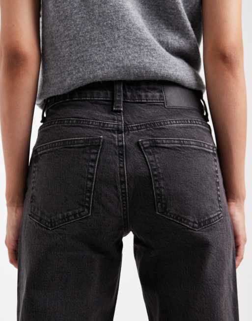 ASOS DESIGN Petite comfort stretch straight leg jeans in washed black, 4 of 5