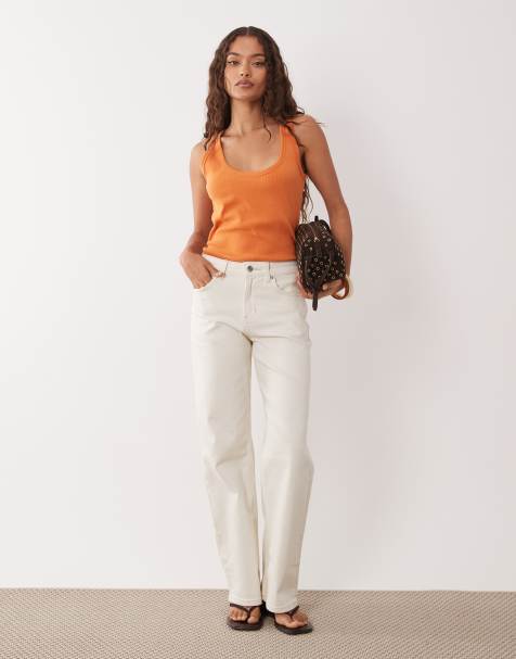 ASOS DESIGN Petite comfort stretch straight leg jeans in white - view 1