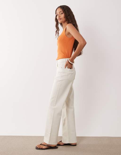 ASOS DESIGN Petite comfort stretch straight leg jeans in white, 2 of 5