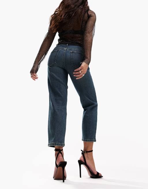 ASOS DESIGN Petite - Comfortabele slim-fit mom jeans in middenblauw, 5 van 5