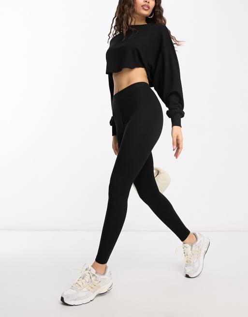 ASOS DESIGN Petite - Confezione da 2 paia di leggings neri - BLACK, 2 di 4