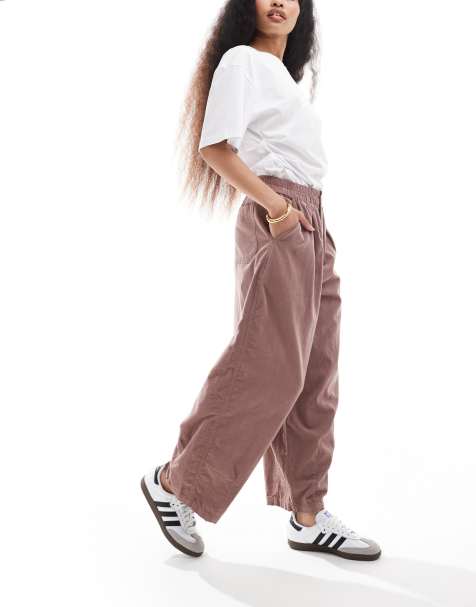 ASOS DESIGN Petite cord balloon trousers in mink