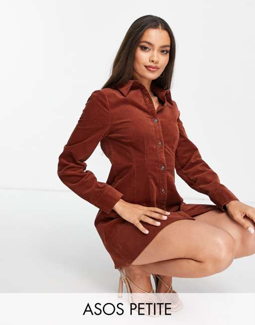 Robe chemise best sale velour cotelé