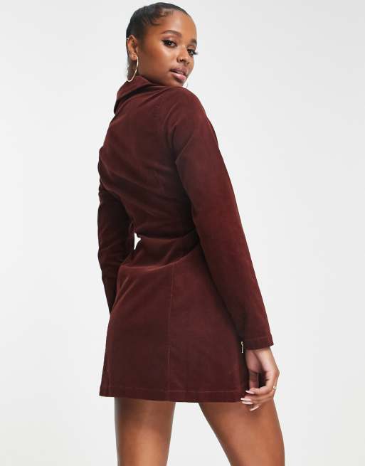 Rust store blazer dress