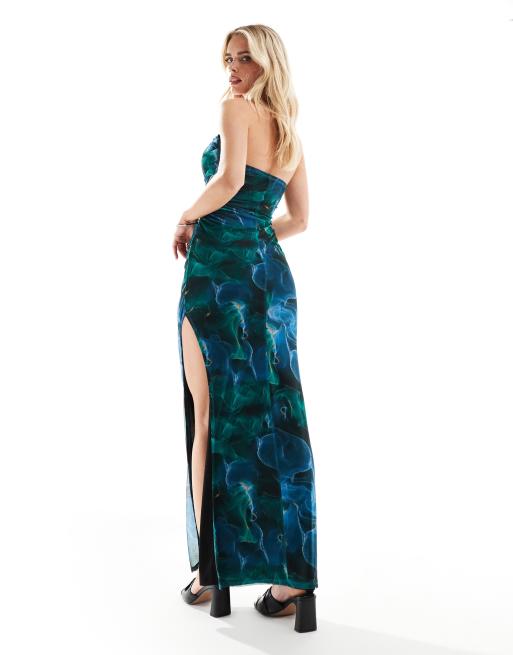 marble green dress Green Amara Marble Print Long Sleeve Dress