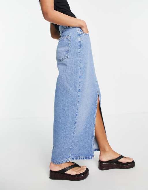 Long denim cheap skirt petite