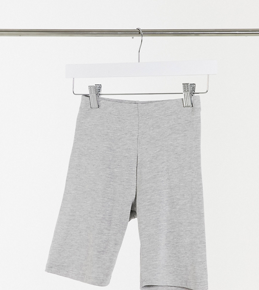 ASOS DESIGN Petite cotton legging short in gray marl-Grey