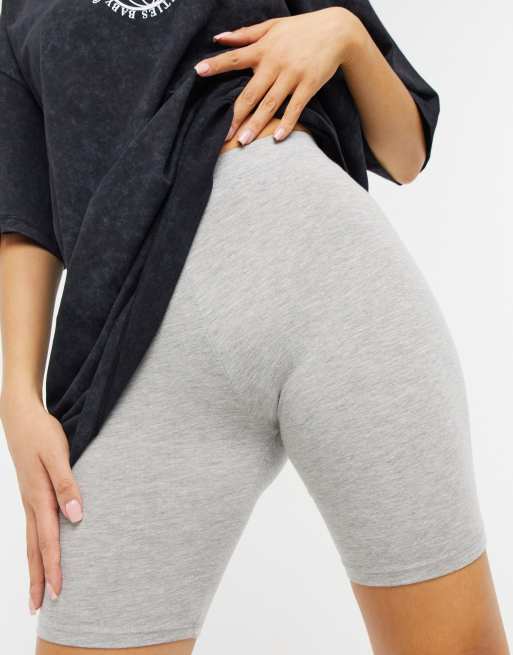 ASOS DESIGN cotton legging short in grey marl