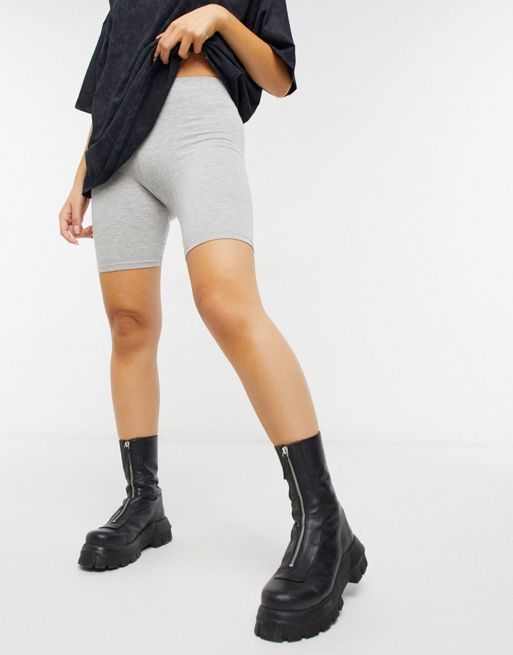 ASOS DESIGN cotton legging short in grey marl