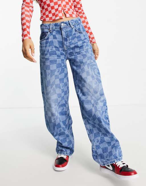 Laser clearance print jeans