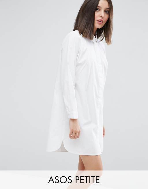 ASOS DESIGN cotton mini shirt dress in white