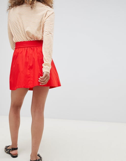 Asos red skater outlet skirt