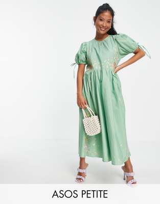 cotton midi smock dress