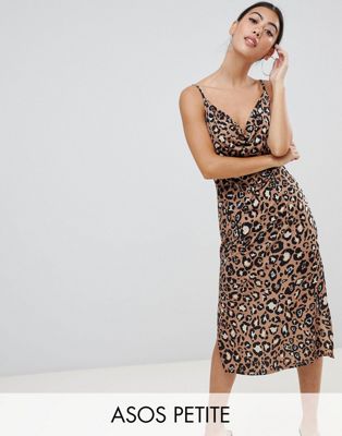 leopard slip dress midi