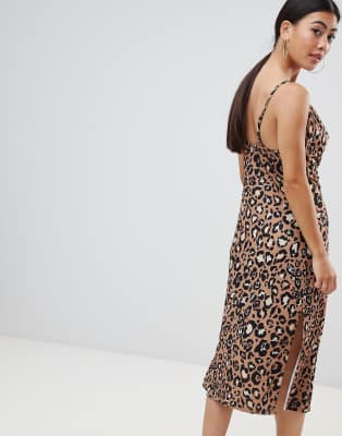 cowl front midi dress