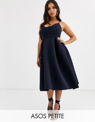 navy midi prom dress