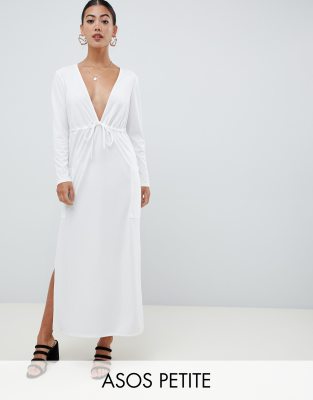 drawstring waist maxi dress