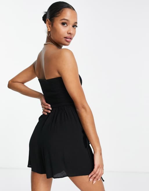 Black store strapless playsuit