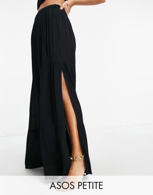 Asos petite 2025 black maxi skirt